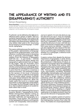 The Appearance of Writing and its (Disappearing?) Authority