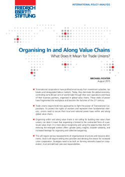 Organising in and along value chains : what does it mean for trade