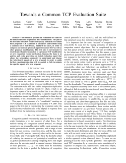 Towards a Common TCP Evaluation Suite - Netlab