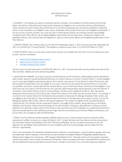 Asset Allocation Contest - Official Rules