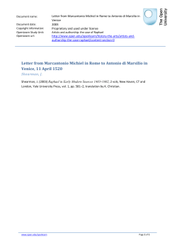 Letter from Marcantonio Michiel in Rome to Antonio di Marsilio in