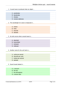 Multiple choice quiz – sound waves