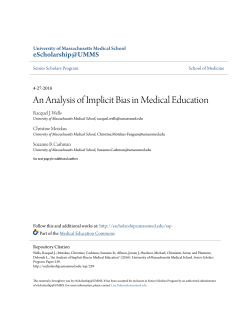 An Analysis of Implicit Bias in Medical Education