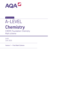 A-level Chemistry Mark scheme Unit 01 - Foundation