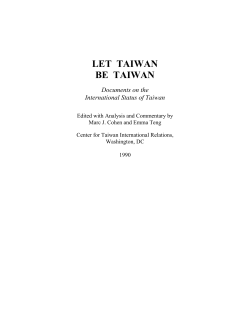 Let Taiwan Be Taiwan