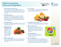 Tips for Increasing Fruits and Vegetables