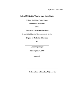 Role of US in the War in Iraq Case Study