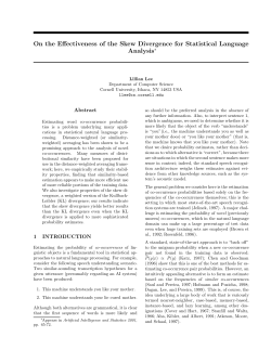 On the effectiveness of the skew divergence for statistical language