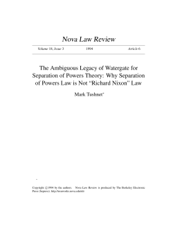 The Ambiguous Legacy of Watergate for Separation of