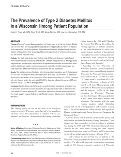 The Prevalence of Type 2 Diabetes Mellitus in a Wisconsin Hmong