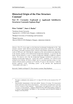 Historical Origin of the Fine Structure Constant1