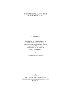 THE NORTHERN CLERGY AND THE PILGRIMAGE OF GRACE A
