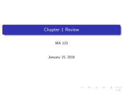 1/15/16 Chapter 1 Review Slides