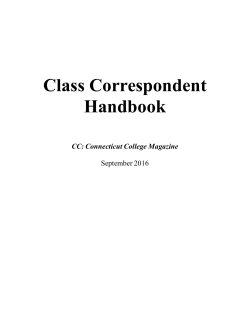 Connecticut College Class Correspondent Handbook