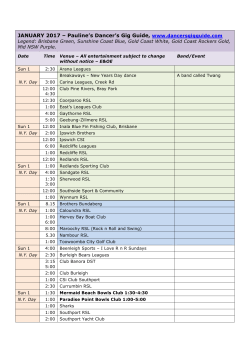 JANUARY 2017 &ndash; Pauline`s Dancer`s Gig Guide, www