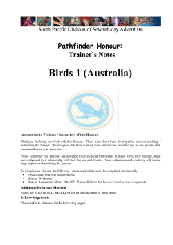 Birds 1 (Australia) - Pathfinder Honours