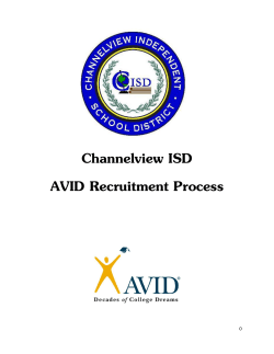Channelview ISD AVID Recruitment Process