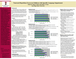 Nonword Repetition Errors in Children with Specific Language