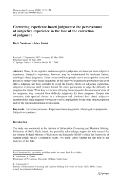 Correcting experience-based judgments: the perseverance of