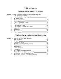 Social Studies Literacy Curriculum