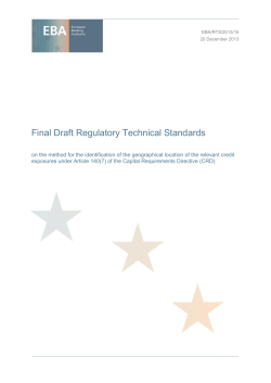 Final draft regulatory technical standards on the method for the