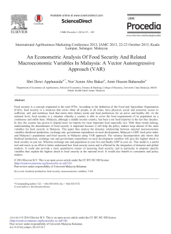 An Econometric Analysis of Food Security and Related