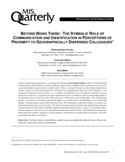 beyond being there: the symbolic role of communication and