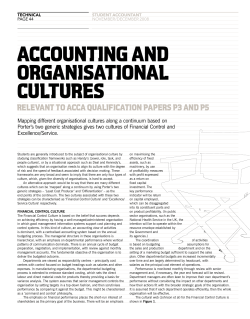 Accounting and organisational cultures