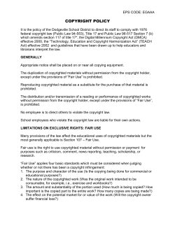 Copyright Policy - Dodgeville School District