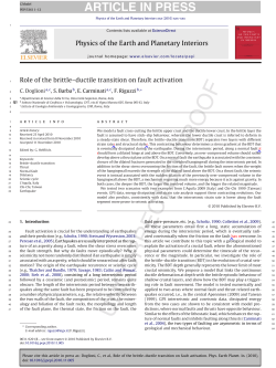 Role of the brittle&acirc;&euro;&ldquo;ductile transition on fault activation
