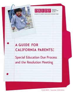 A Guide for CA Parents: Special Education Due Process and the