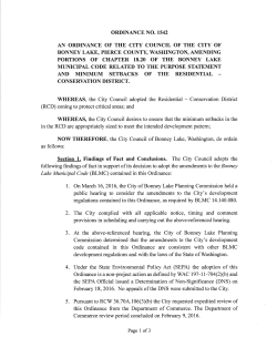 Ordinance 1542 - City of Bonney Lake
