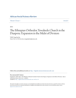 The Ethiopian Orthodox Tewahedo Church in the Diaspora