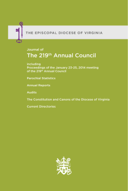 The 219th Annual Council - The Episcopal Diocese of Virginia