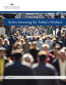 Active Investing for Today`s Markets