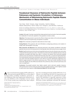 Paradoxical Clearance of Natriuretic Peptide between Pulmonary