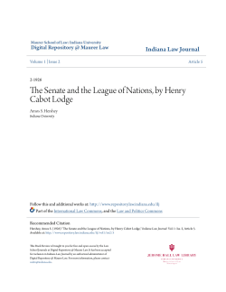 The Senate and the League of Nations, by Henry Cabot Lodge
