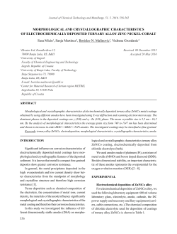 Morphological and crystallographic characteristics of