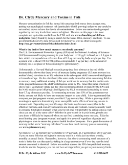 Dr. Clyde Mercury and Toxins in Fish