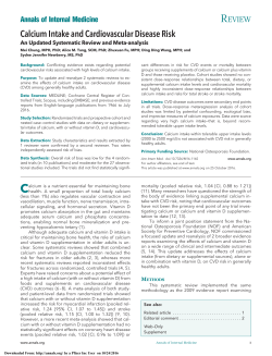 Calcium Intake and Cardiovascular Disease RiskAn Updated