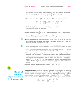 Marginal Analysis: Approximation by Increments