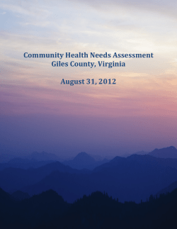Community Health Needs Assessment Giles County, Virginia August