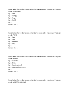 Ques. Select the word or phrase which best