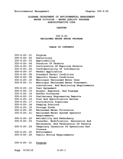 chapter 335-6-20 reclaimed water reuse program