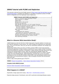 GWAS Tutorial with PLINK and Haploview