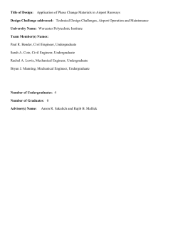 Title of Design: Application of Phase Change Materials in Airport