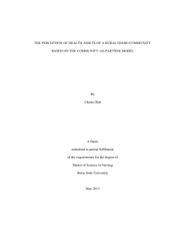 The Perception of Health Assets of a Rural Idaho