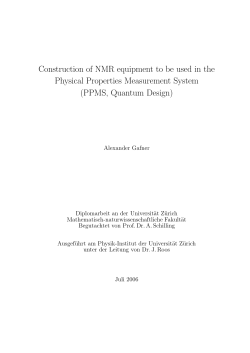 Construction of NMR equipment to be used - Physik
