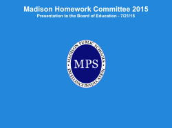 Madison Homework Committee 2015
