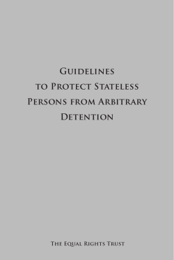 Guidelines to Protect Stateless Persons from Arbitrary Detention